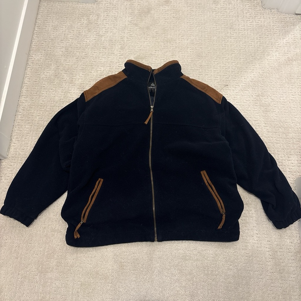 Stormtech Navy and Brown Fleece Jacket